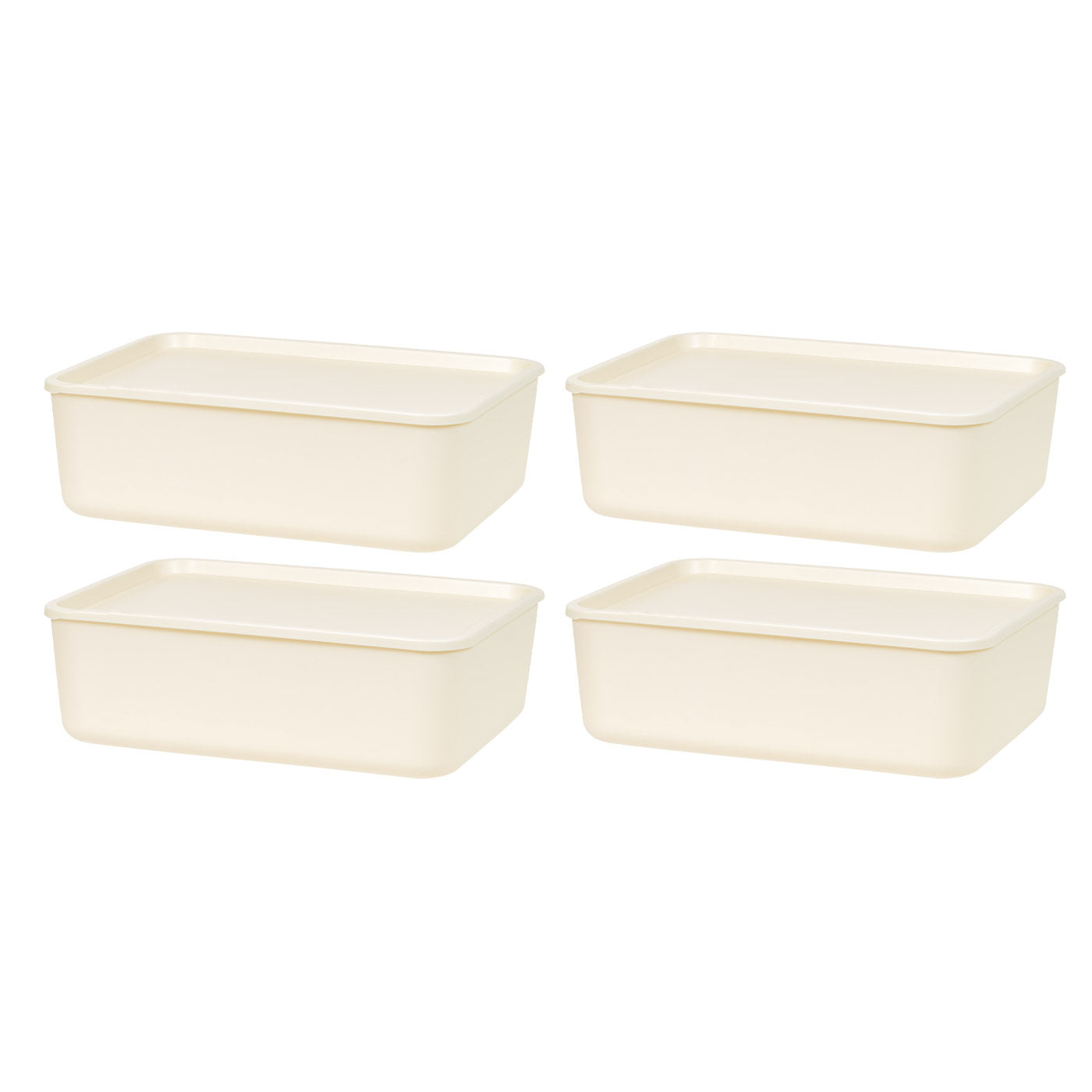 Stackable Lidded Storage Organizer Bins for Kitchen, Bathroom and Bedroom, Medium, 4Pack - IRIS USA, Inc.