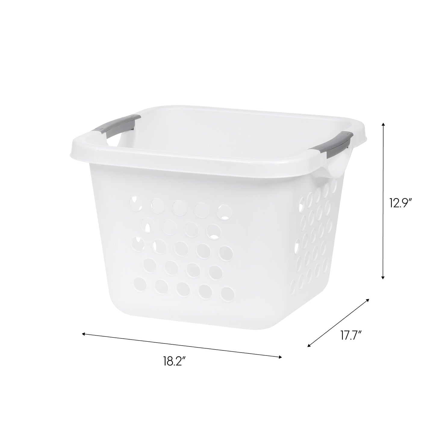 IRIS USA HLB-2 30L Compact Laundry Basket/Hamper, Plastic Storage Basket/Organizer with easy lift handles, 3 Pack - IRIS USA, Inc.