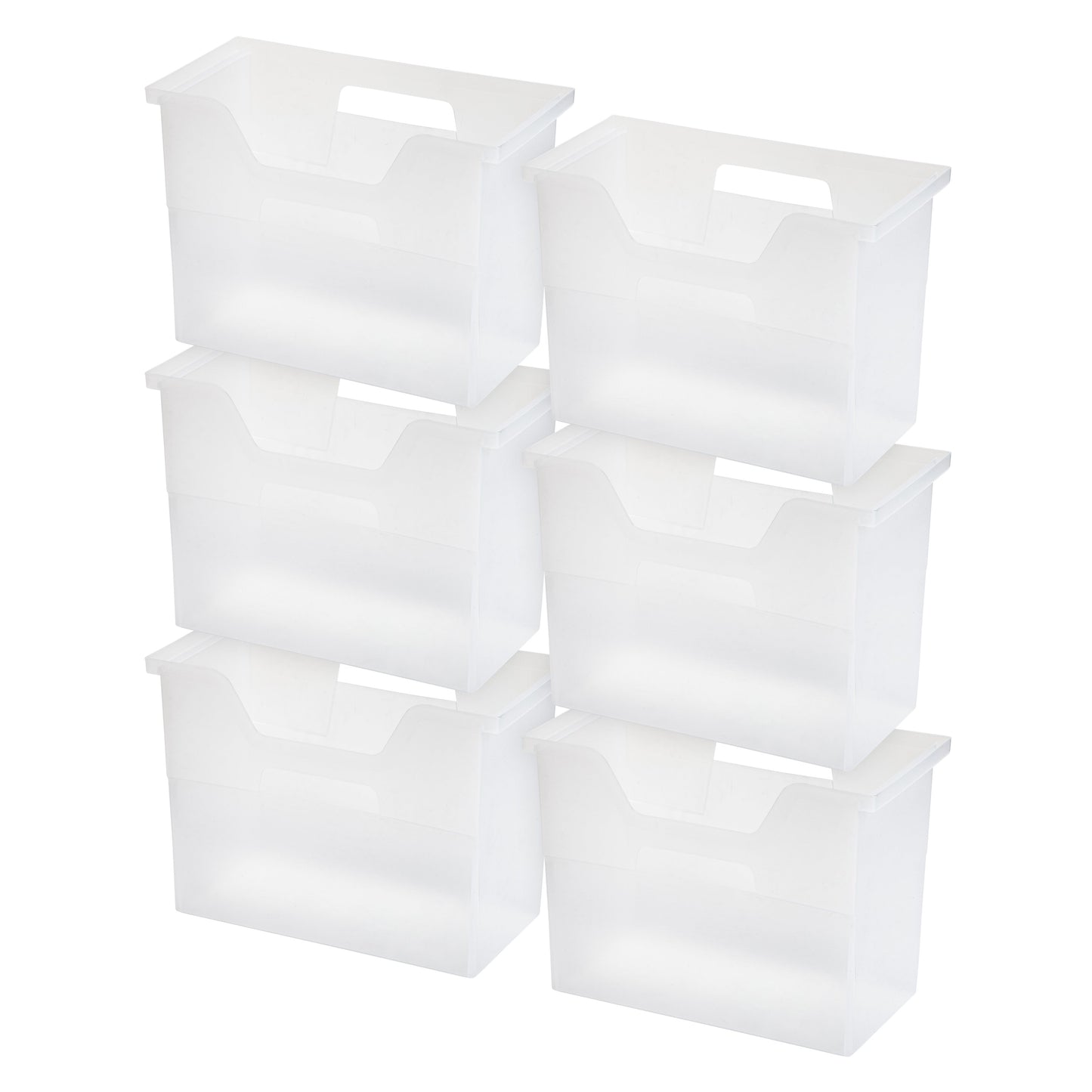 IRIS USA 2021 Edition OTFB-M Open Storage Basket, File Organizer, Medium, White Clear, 6 Pack - IRIS USA, Inc.
