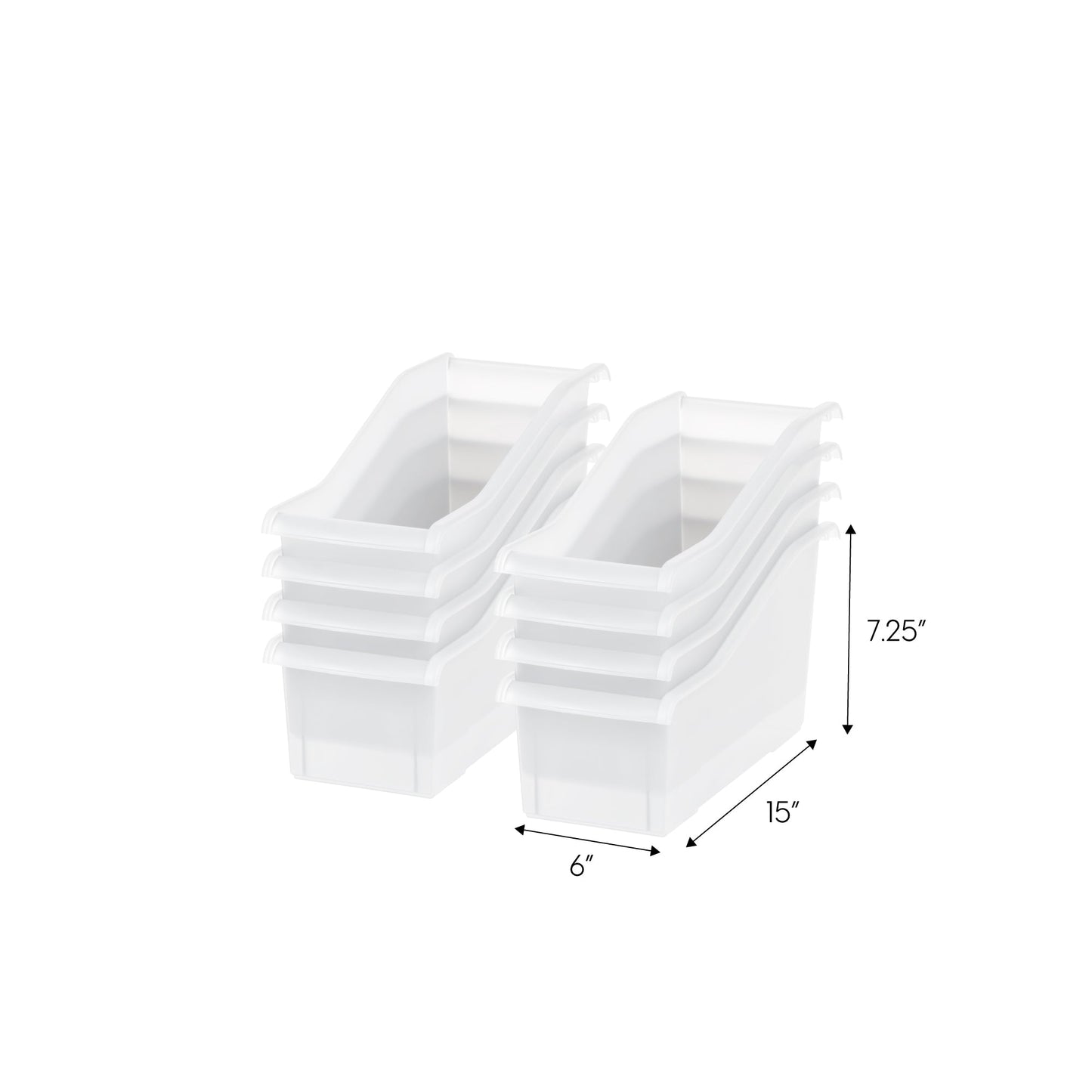 Connecting Book Bin, 8 Pack, Clear - IRIS USA, Inc.