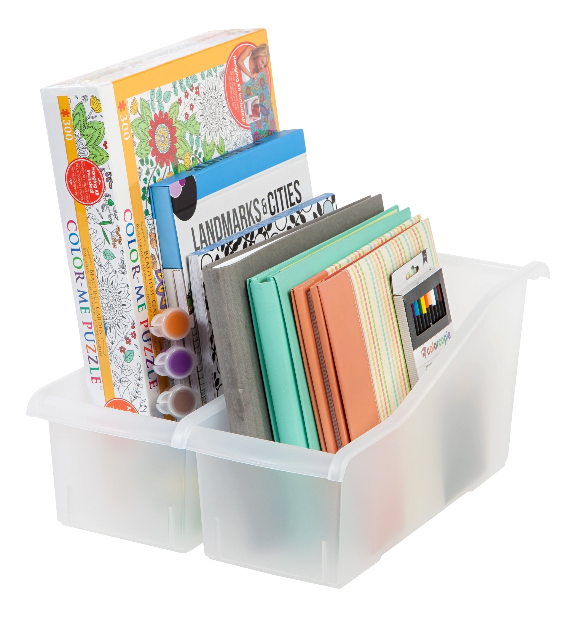 Connecting Book Bin, 8 Pack, Clear - IRIS USA, Inc.