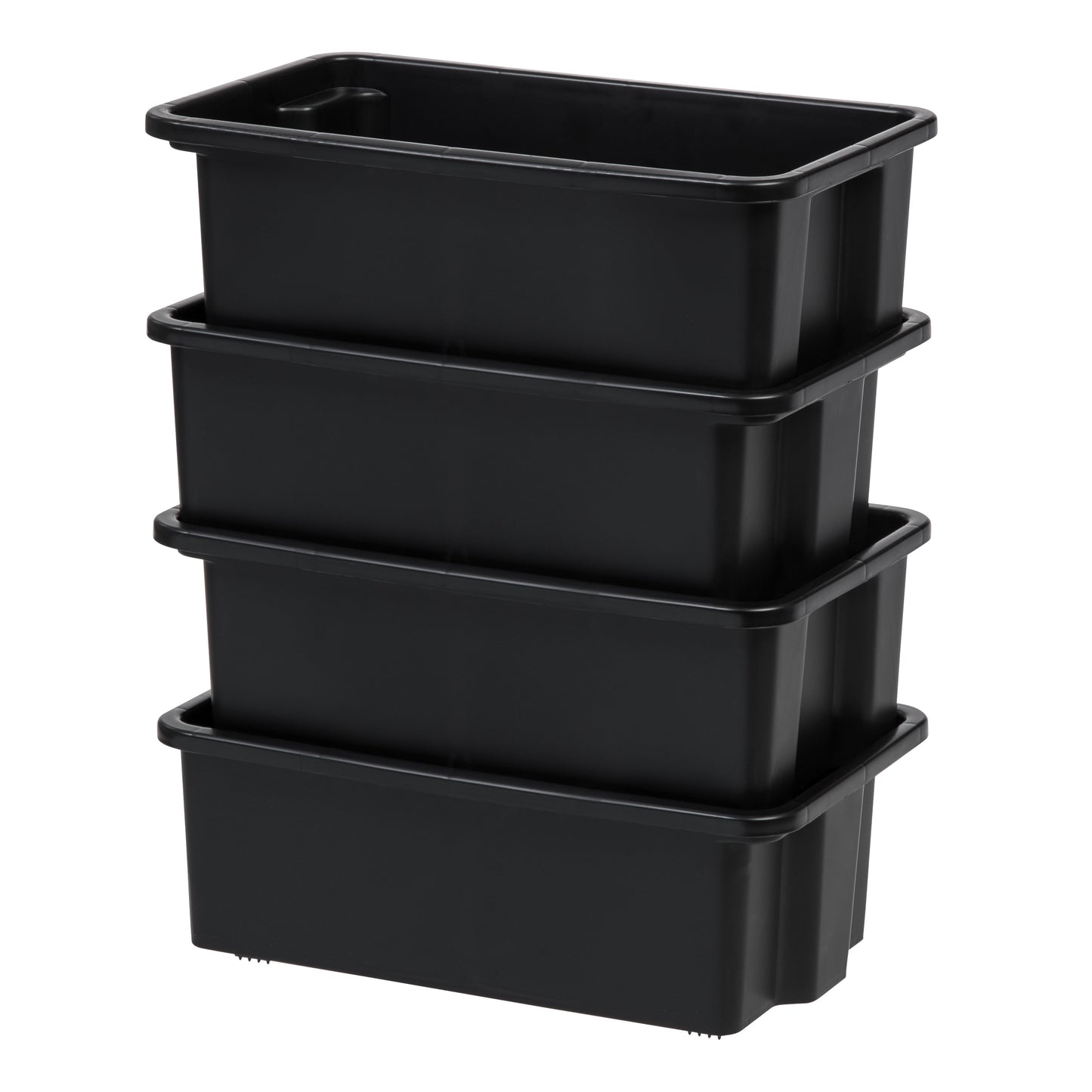 Small Stacking Storage Tray, 4 Pack, Black - IRIS USA, Inc.