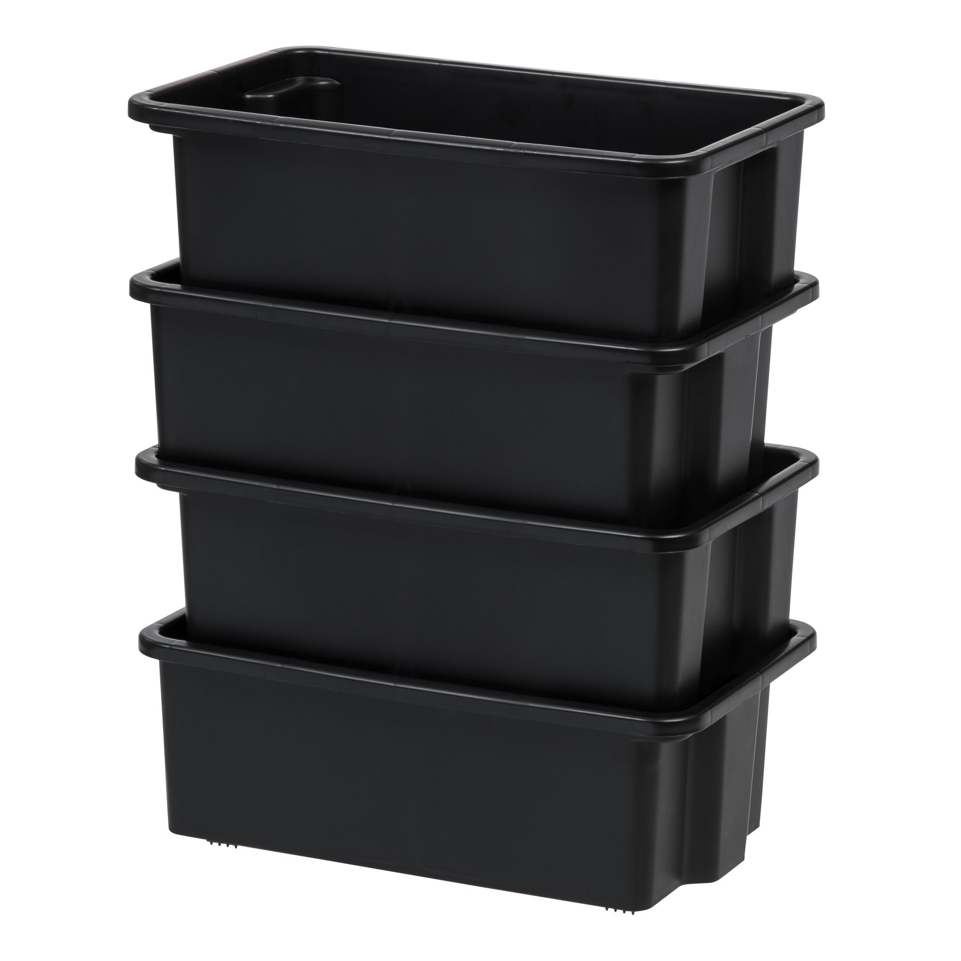 Small Stacking Storage Tray, 4 Pack, Black - IRIS USA, Inc.