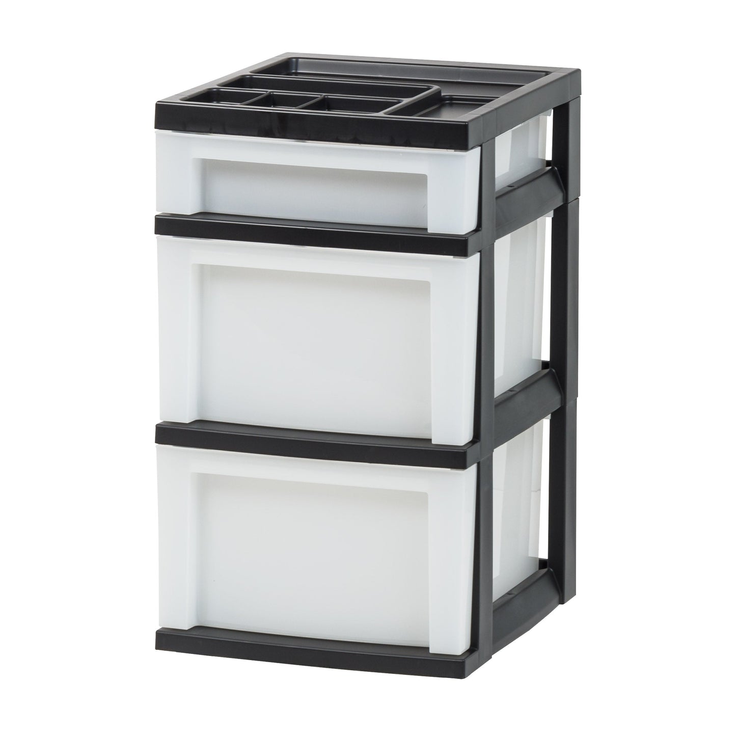 IRIS USA Plastic Storage, Organizer Drawer Cart, 3, Black/Pearl - IRIS USA, Inc.