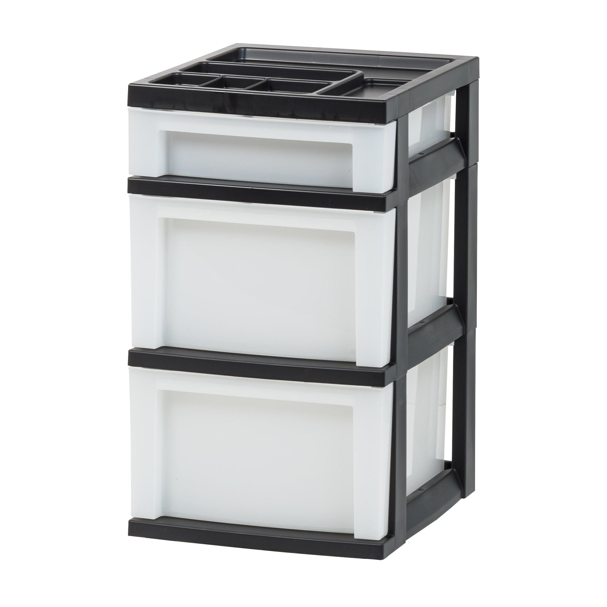 IRIS USA  Plastic Storage, Organizer Drawer Cart, 3, Black/Pearl - IRIS USA, Inc.