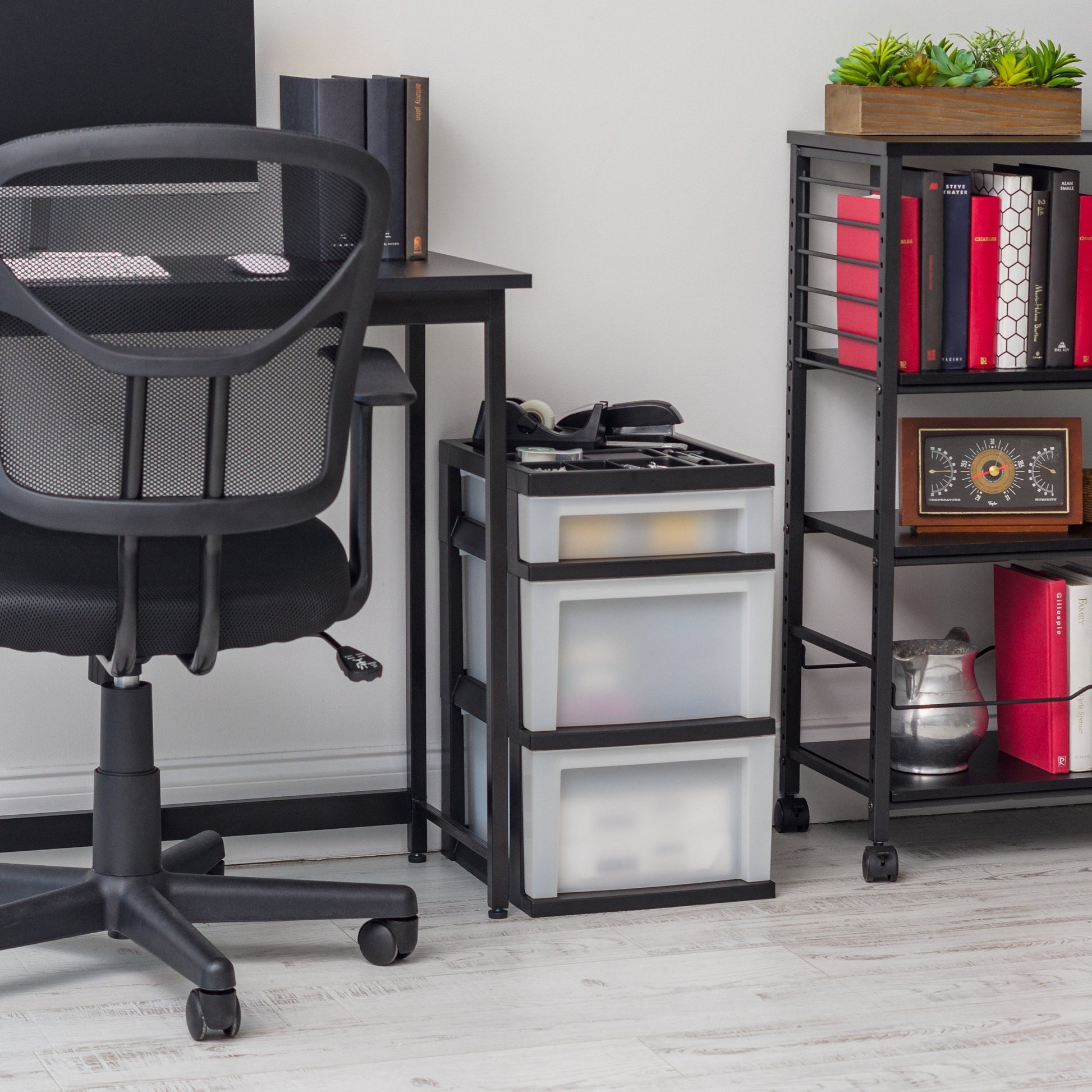 IRIS USA  Plastic Storage, Organizer Drawer Cart, 3, Black/Pearl - IRIS USA, Inc.