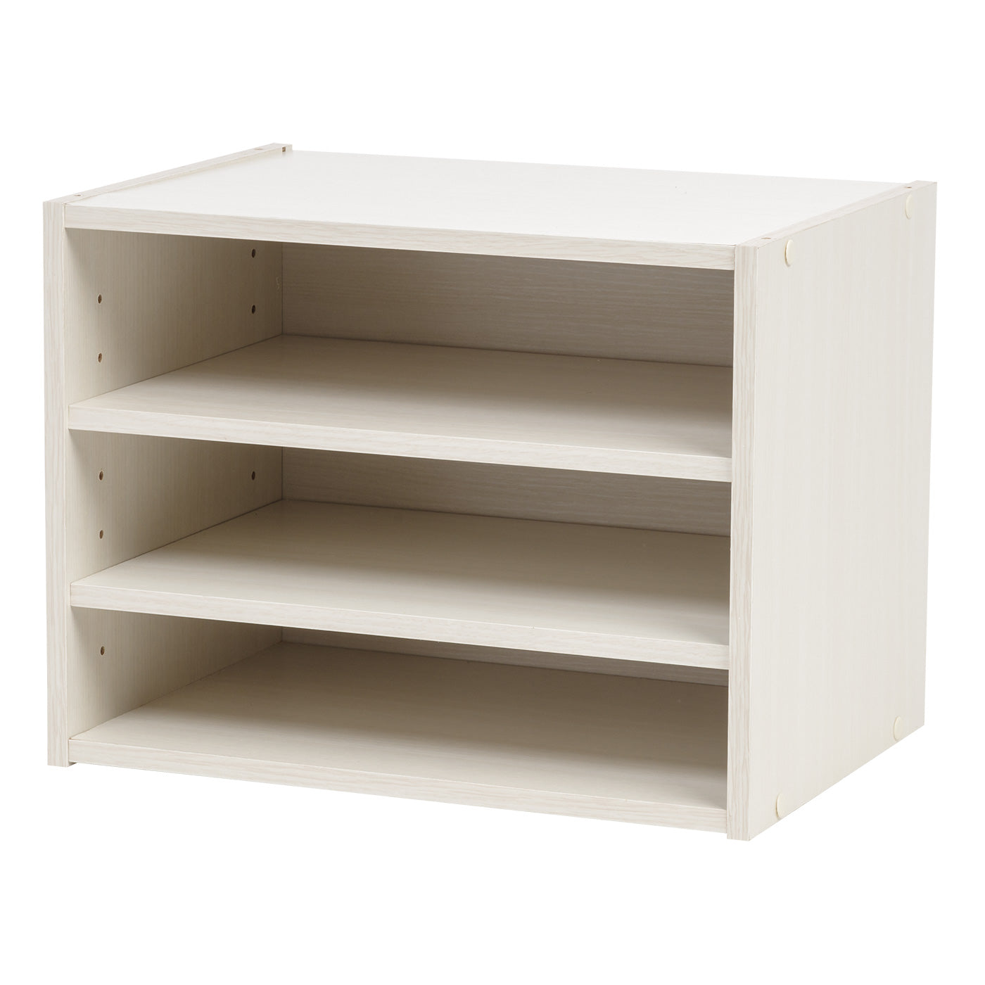TACHI Modular Wood Storage Organizer Box with Adjustable Shelves, Off White - IRIS USA, Inc.