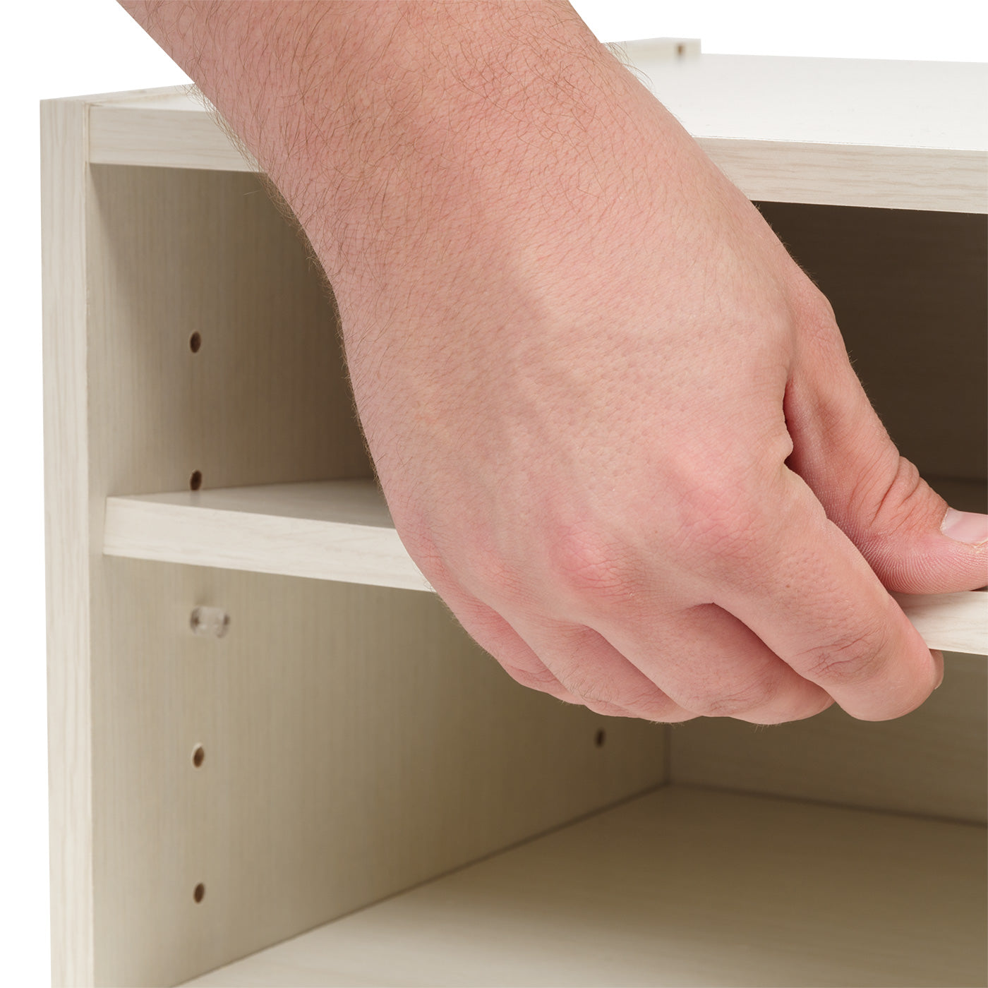 TACHI Modular Wood Storage Organizer Box with Adjustable Shelves, Off White - IRIS USA, Inc.