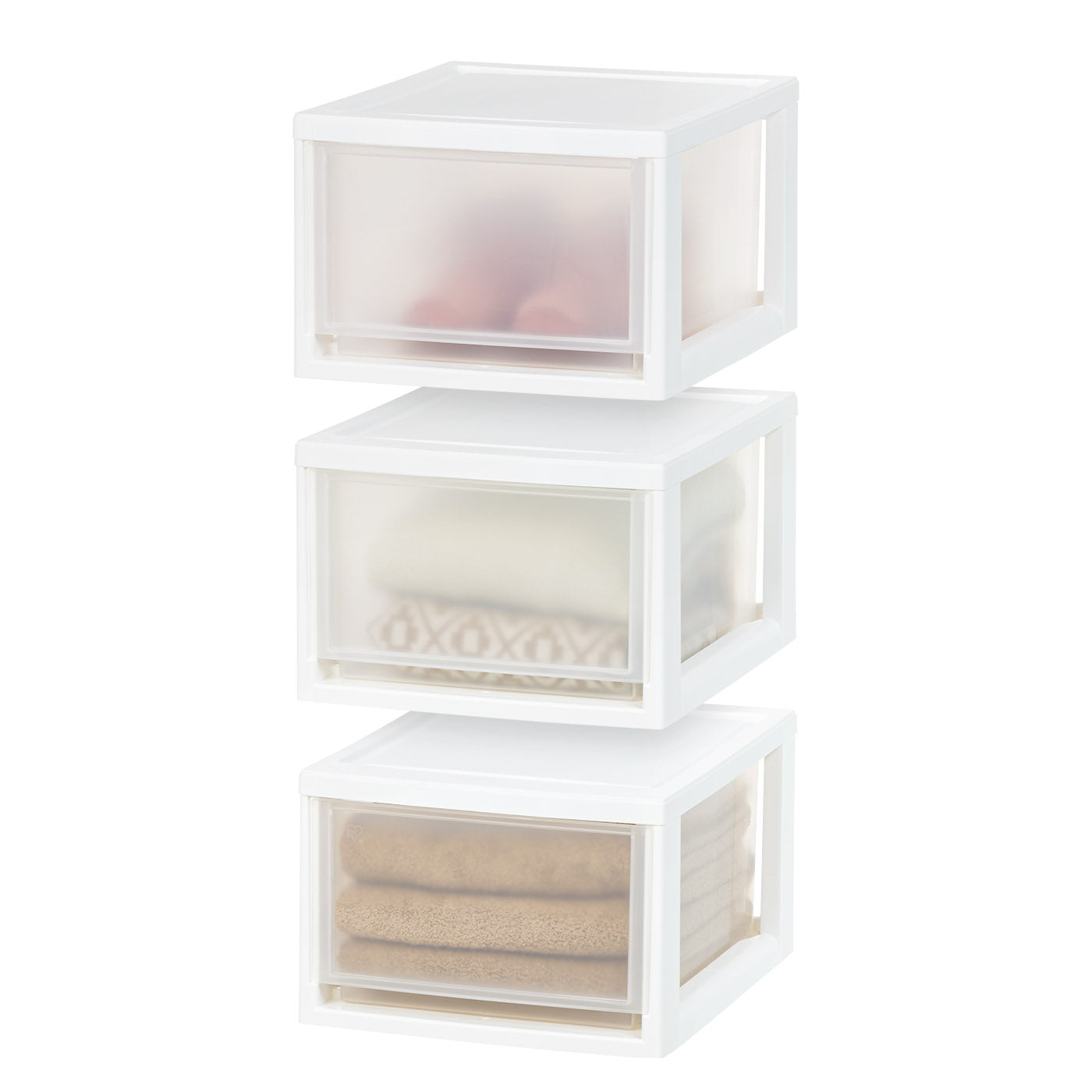 MSD-2 Compact Stackable Plastic Drawer, 14.5 Qt, White, 3 Pack - IRIS USA, Inc.