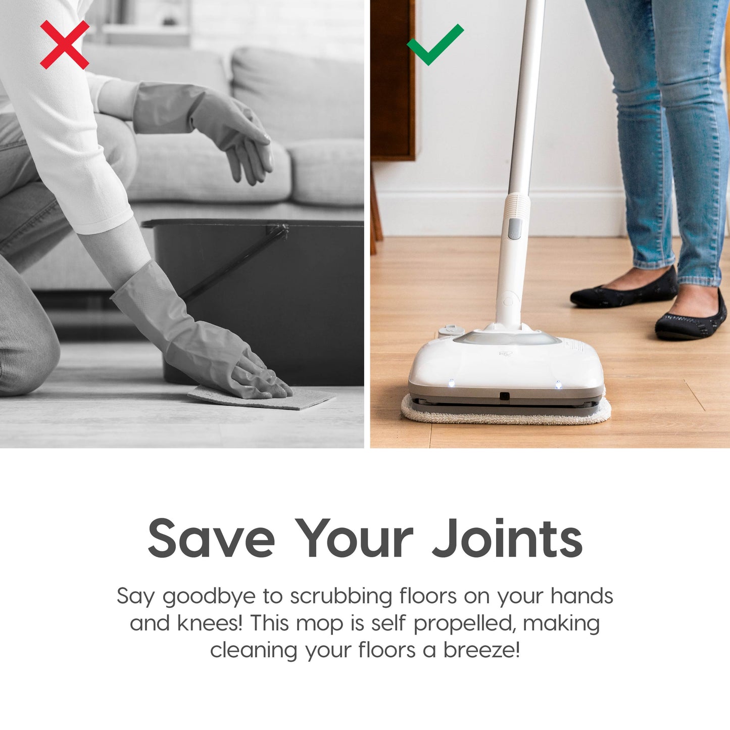 Electric Mop Cordless Vibrating with Water Spray with 8 Cleaning Pads - IRIS USA, Inc.