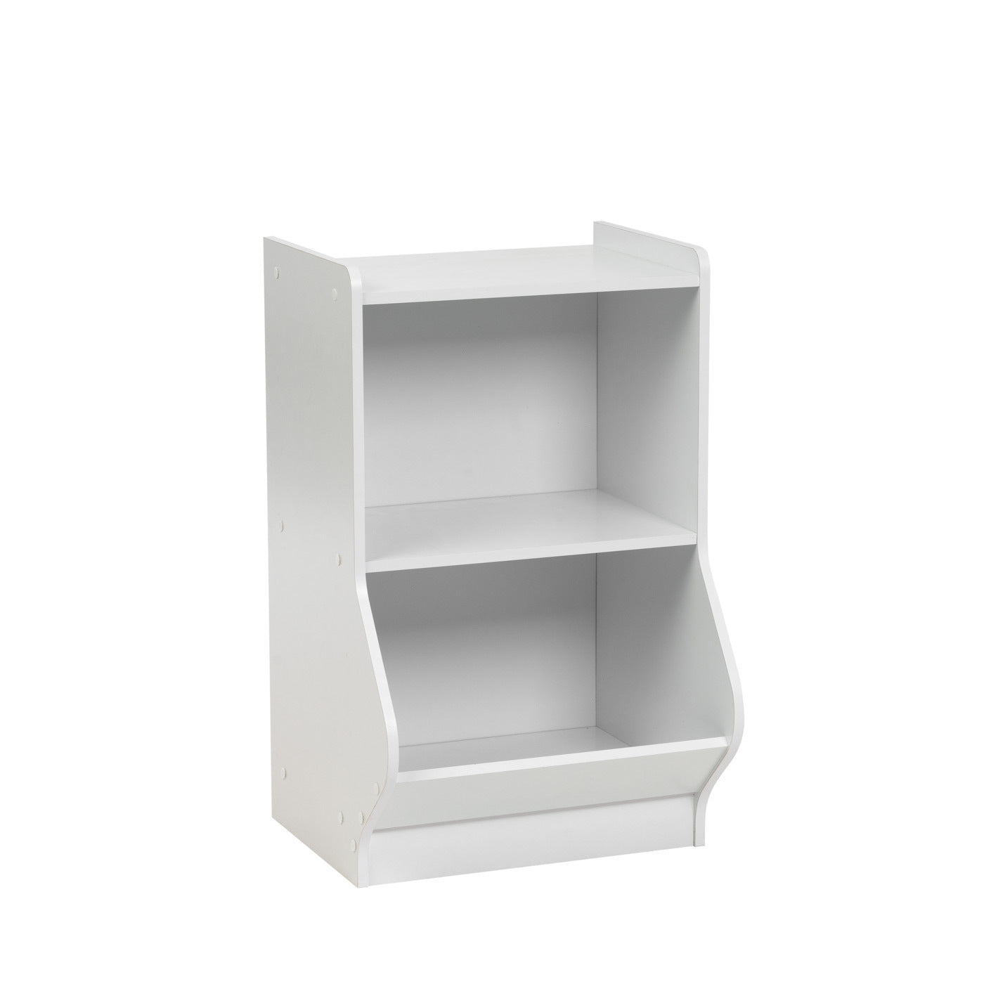 2-Tier Shelf Organizer with Easy Access Angled Cubby - White - IRIS USA, Inc.