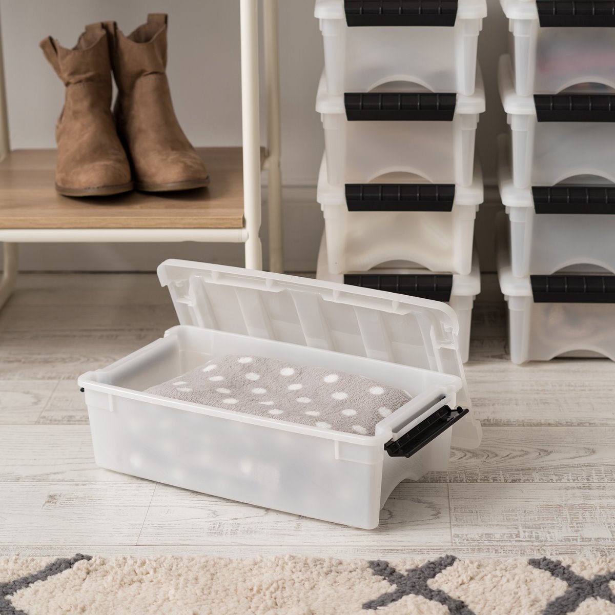 Stack & Pull™ Storage Box - 5 QT, 10 Pack, Pearl - IRIS USA, Inc.