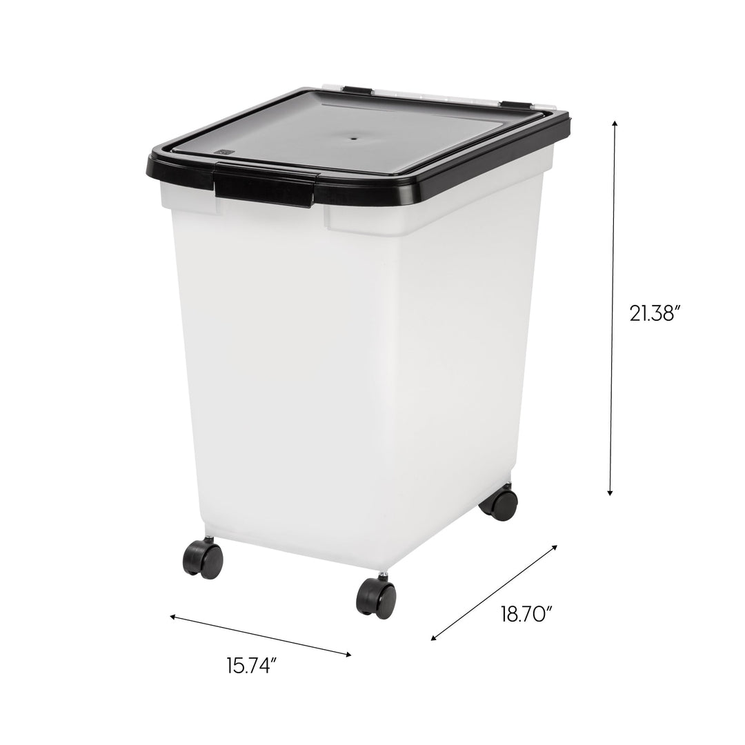 65 Quart Airtight Pet Food Container, Black/Pearl - IRIS USA, Inc.