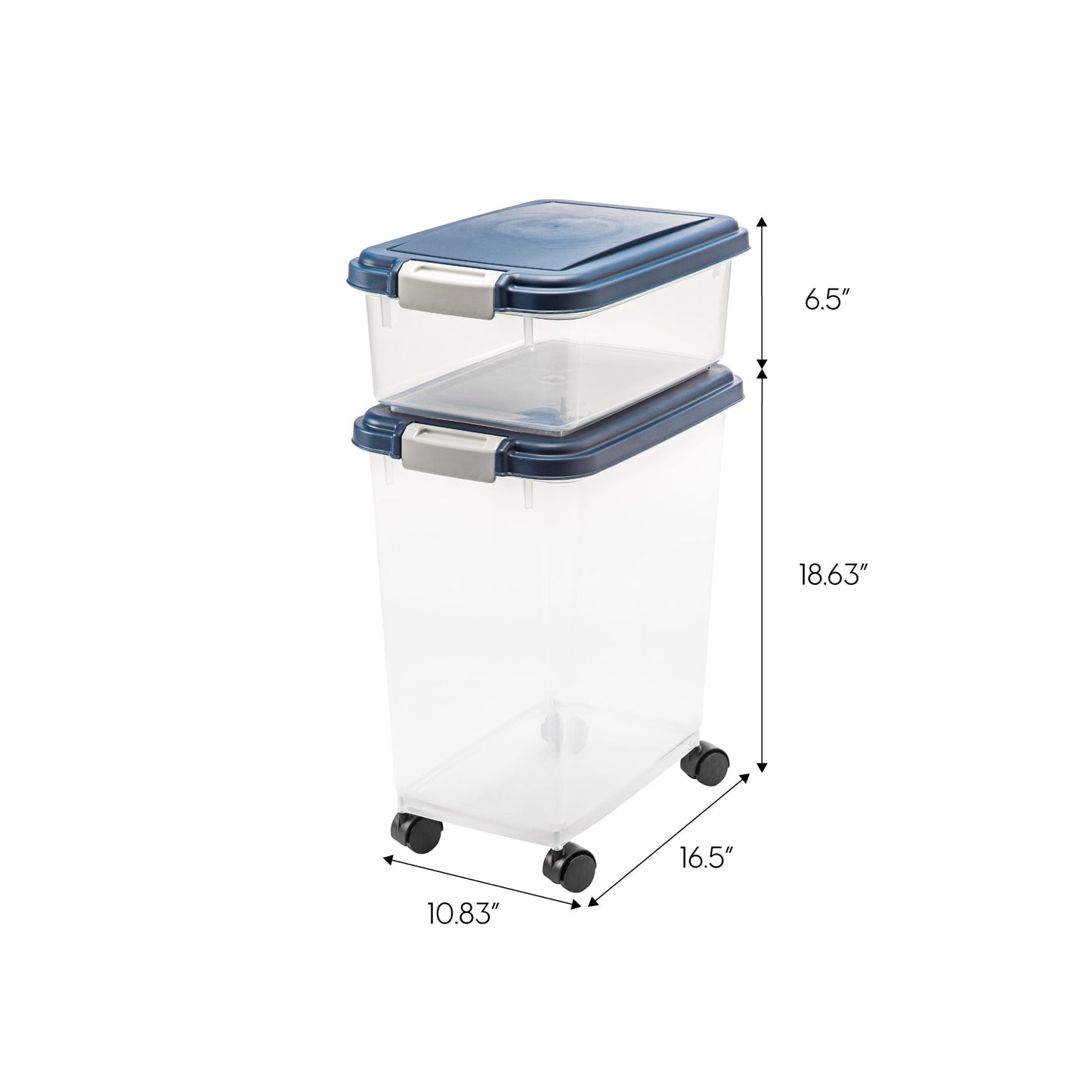 Airtight Pet Food / Treat Storage Container Combo, Blue - IRIS USA, Inc.