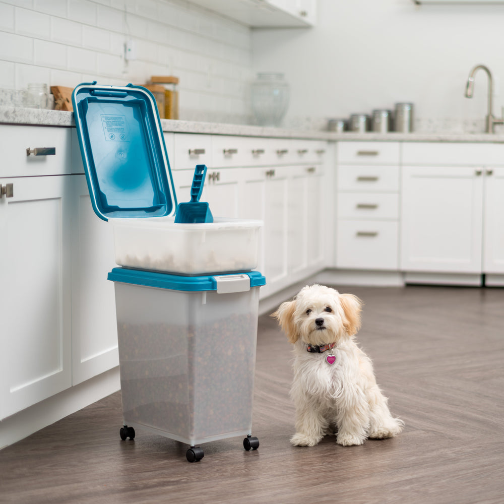 3-Piece Airtight Pet Food Container Combo, Blue/Pearl - IRIS USA, Inc.