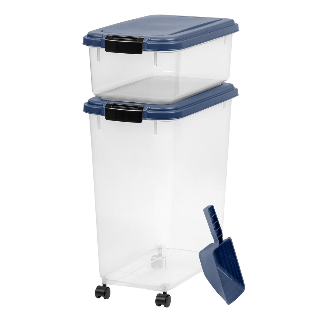 3-Piece Airtight Pet Food Container Combo, Navy - IRIS USA, Inc.