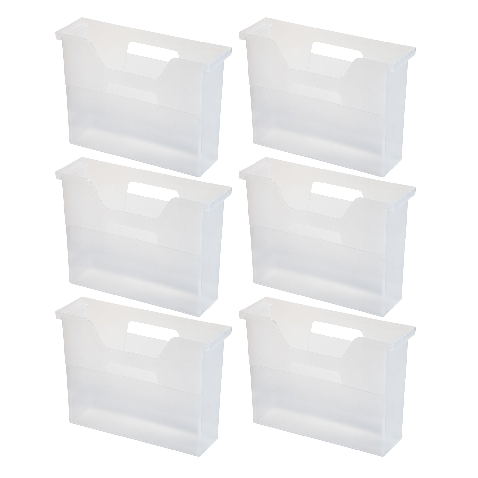 2021 edition IRIS USA, OTFB-S Open Storage Basket, File Organizer, Small, White Clear, 6 Pack - IRIS USA, Inc.