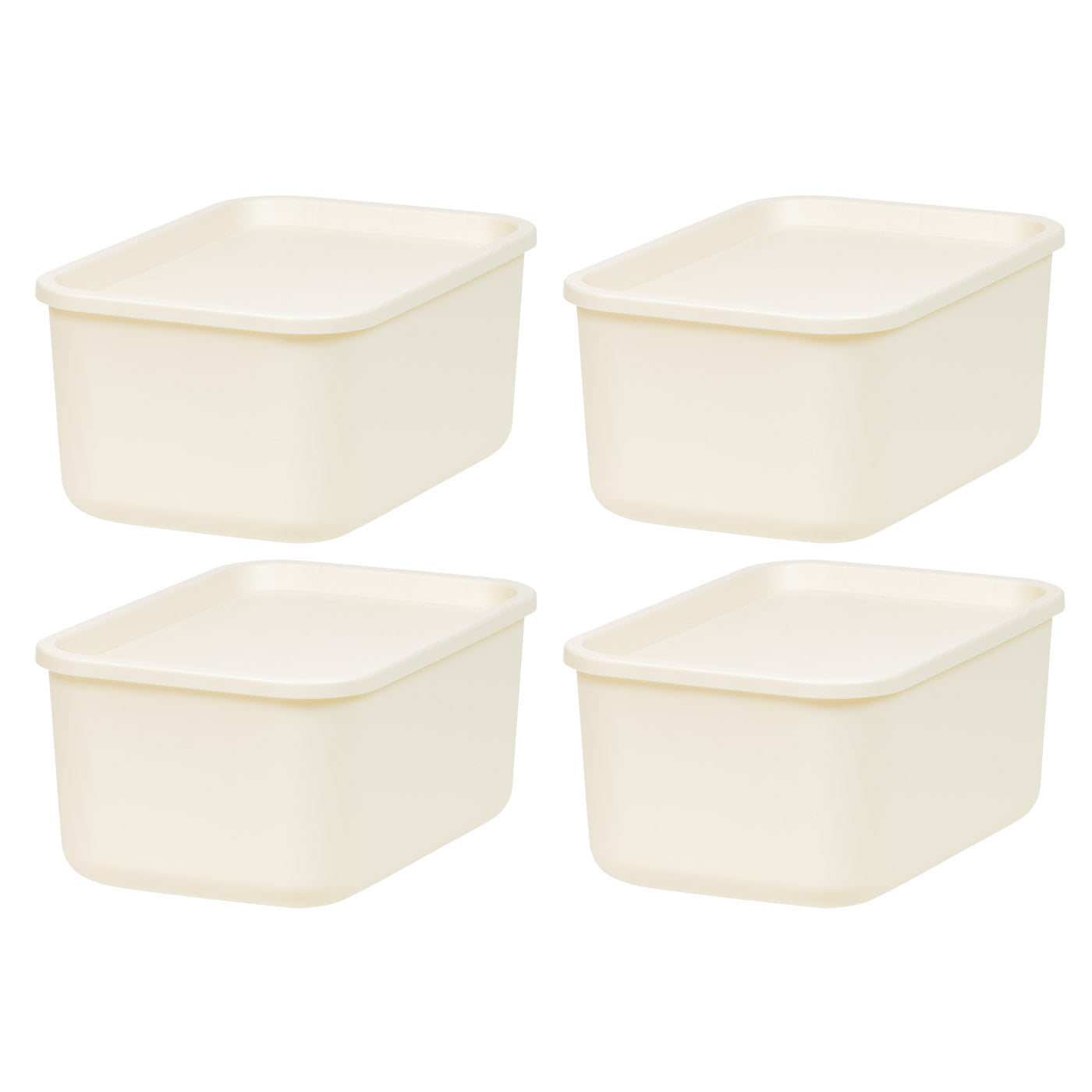 Stackable Lidded Storage Organizer Bins for Kitchen, Bathroom and Bedroom, Small, 4Pack - IRIS USA, Inc.