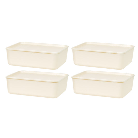 Stackable Lidded Storage Organizer Bins for Kitchen, Bathroom and Bedroom, Medium, 4Pack - IRIS USA, Inc.