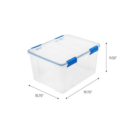 WEATHERTIGHT Multi-Purpose Storage Box, 44 Quart, Clear, 2 Pack - IRIS USA, Inc.