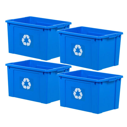 18 Gallon Recycling Box, 4 piece, Blue - IRIS USA, Inc.