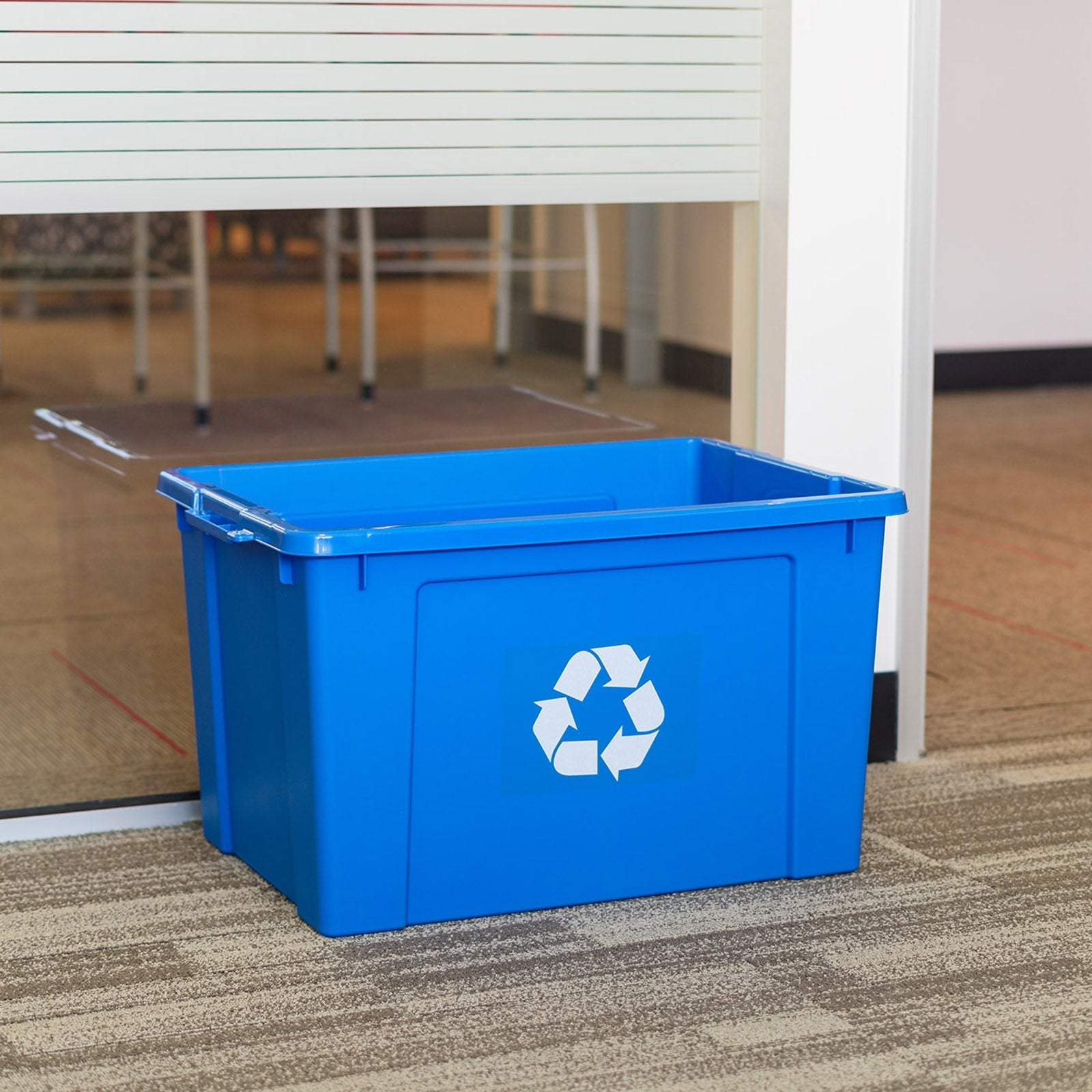 18 Gallon Recycling Box, 4 piece, Blue - IRIS USA, Inc.