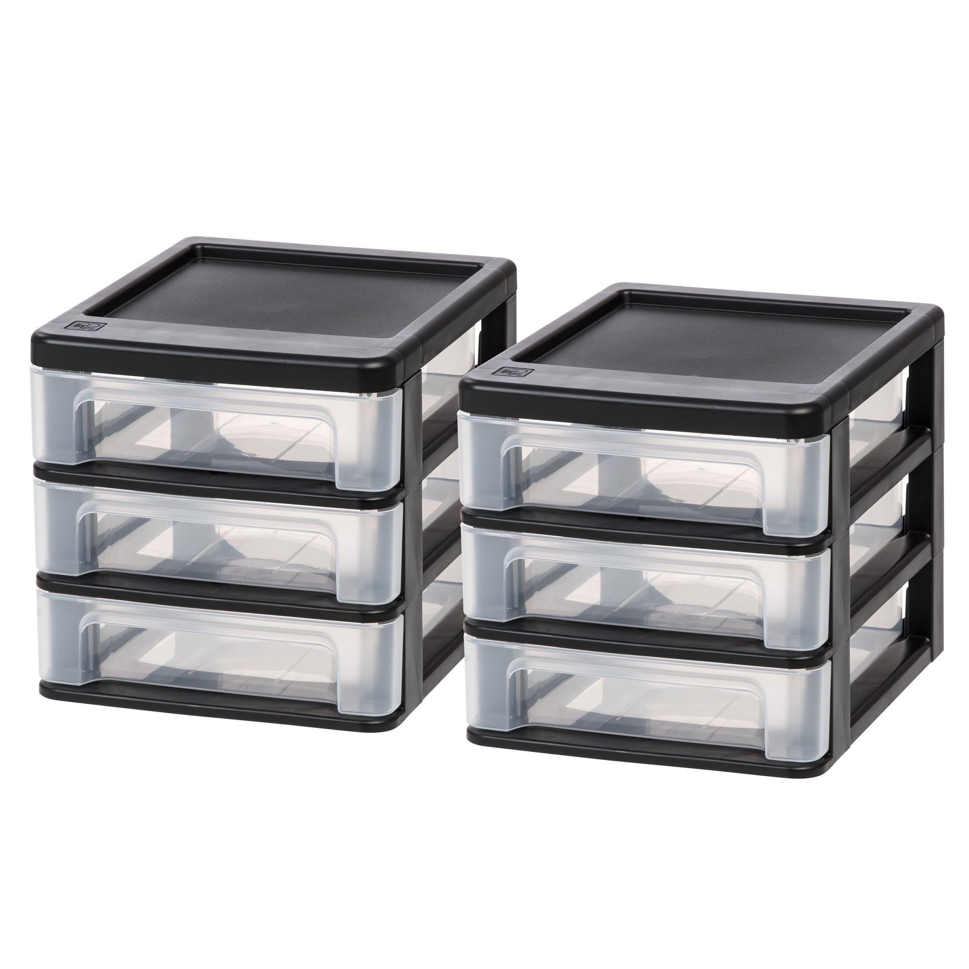 Mini 3 Drawer Desktop Organizer, Black, 2 Pack - IRIS USA, Inc.