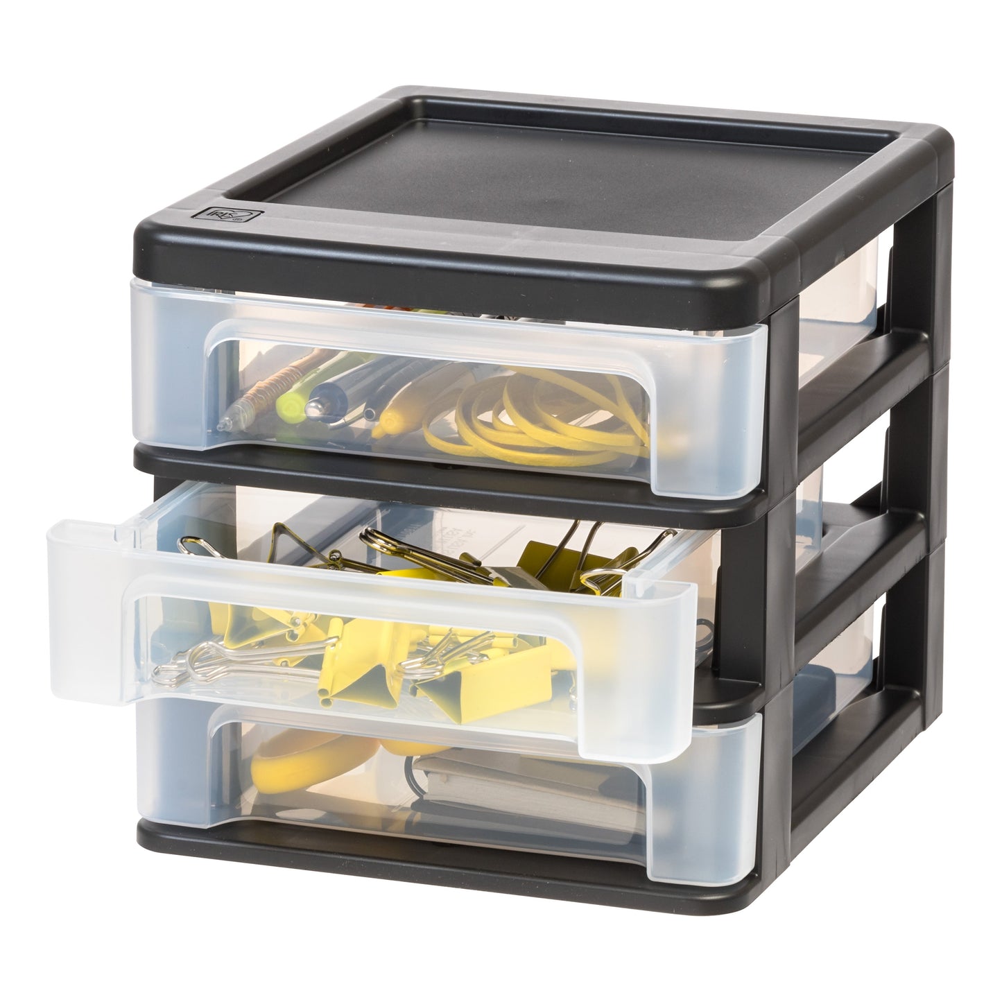 Mini 3 Drawer Desktop Organizer, Black, 2 Pack - IRIS USA, Inc.