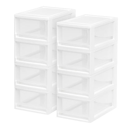 Small Stacking Drawer, 8 Pack, White - IRIS USA, Inc.