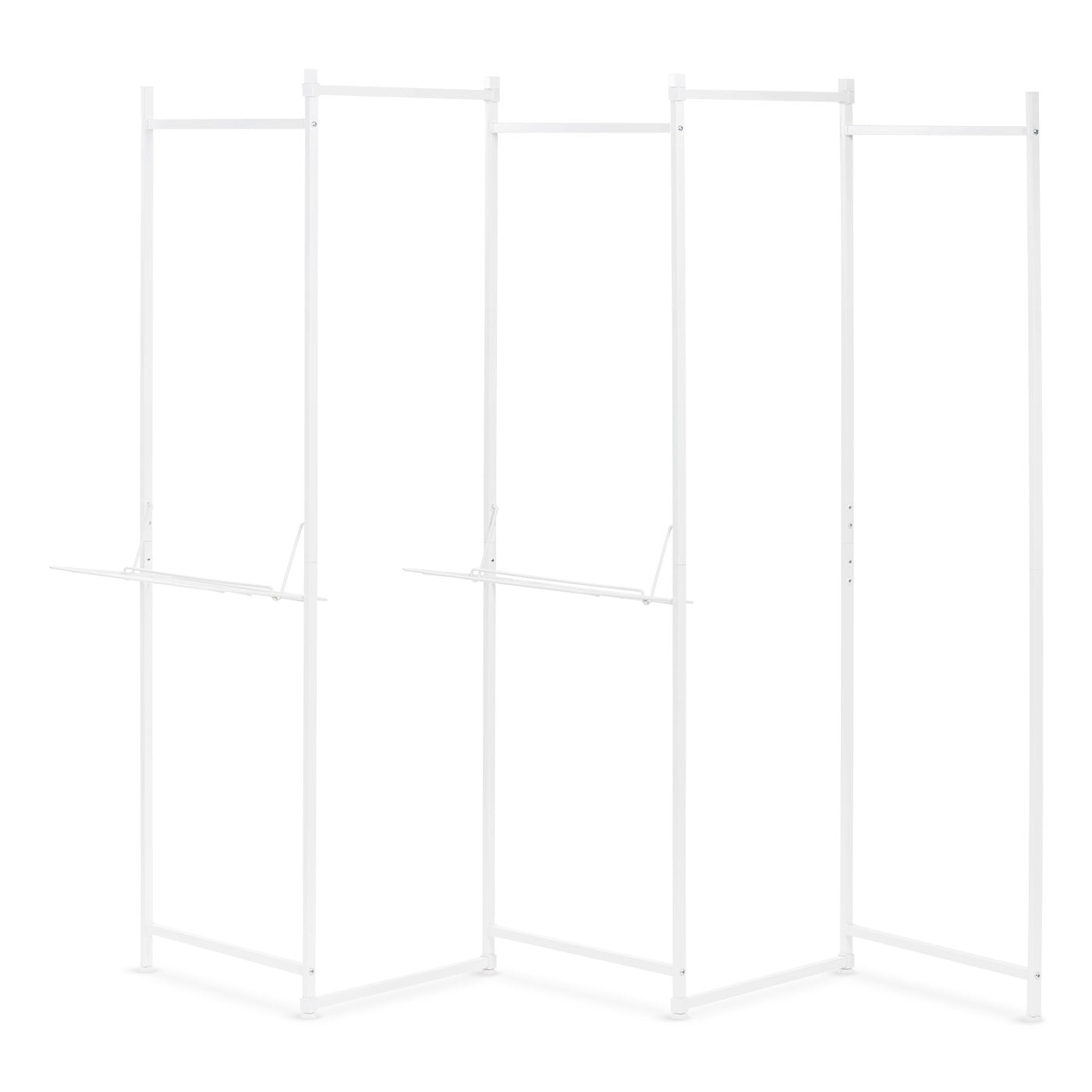 IRIS USA Clothes Rack, Collapsible Clothing Rack, Foldable Clothes Drying Rack, Garment Rack with Shelves, White Clothing Rack with 5 Panels - IRIS USA, Inc.