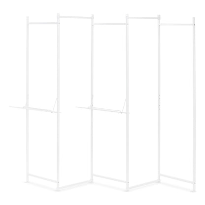 IRIS USA Clothes Rack, Collapsible Clothing Rack, Foldable Clothes Drying Rack, Garment Rack with Shelves, White Clothing Rack with 5 Panels - IRIS USA, Inc.