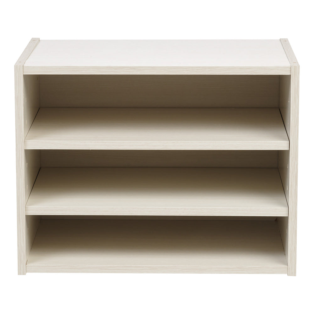 TACHI Modular Wood Storage Organizer Box with Adjustable Shelves, Off White - IRIS USA, Inc.