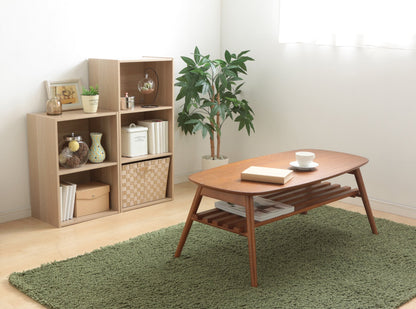 2-Tier Wood Storage Shelf, Light Brown - IRIS USA, Inc.