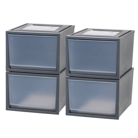 Deep Box Chest Drawer, 4 Pack - IRIS USA, Inc. #color_gray