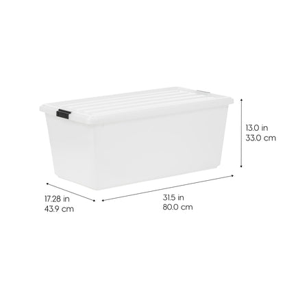 Stackable Buckle Down Storage Box - 91 QT 4 Pack - IRIS USA, Inc.