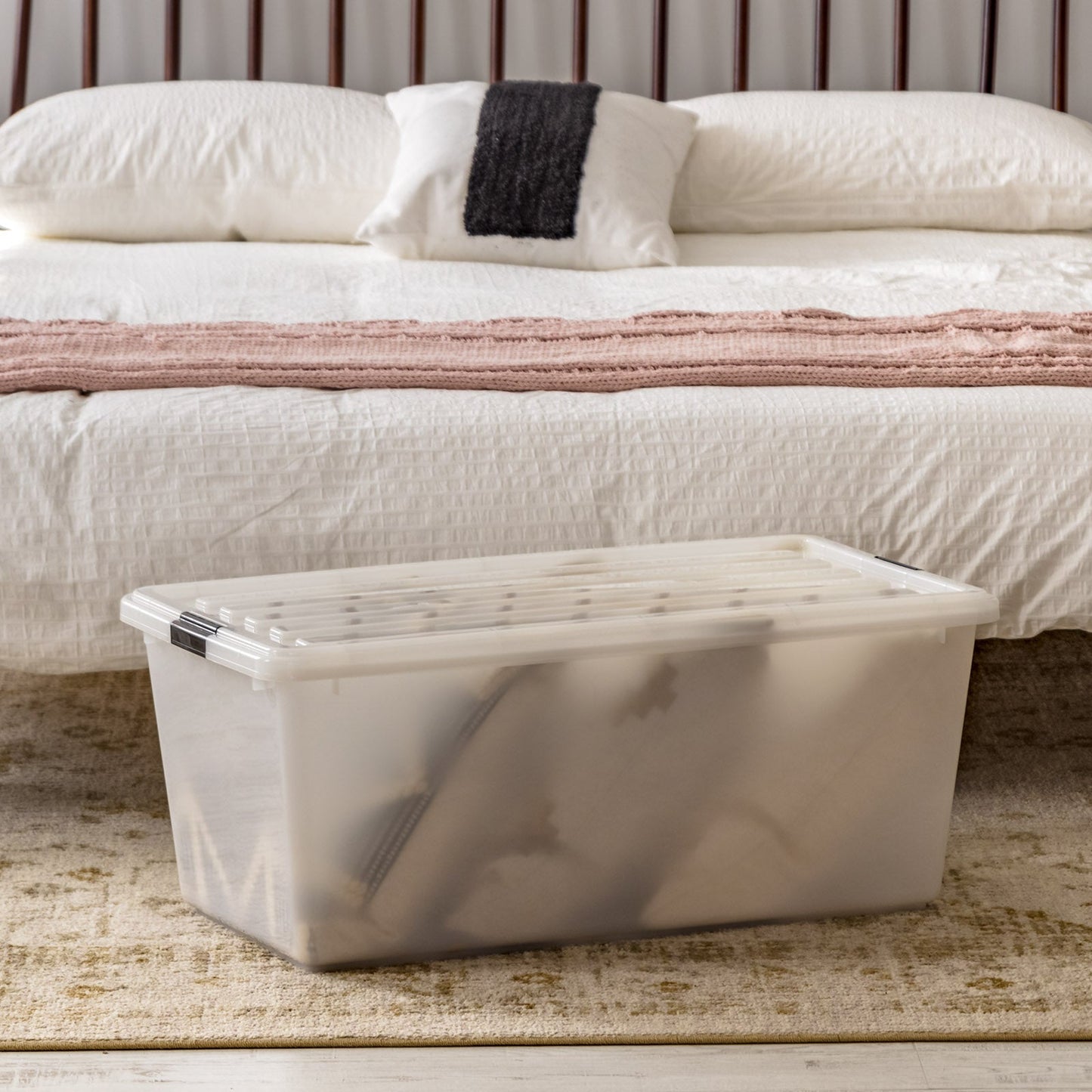 Stackable Buckle Down Storage Box - 91 QT 4 Pack - IRIS USA, Inc.