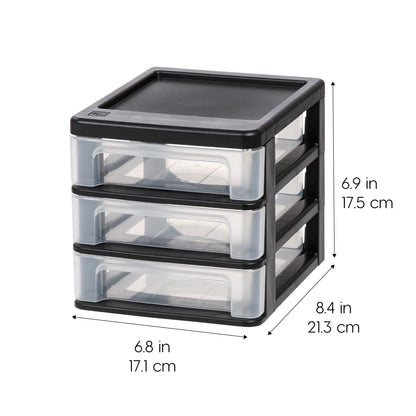 Compact Desktop Organizer Small - 3 Drawer 4 Pack - IRIS USA, Inc.