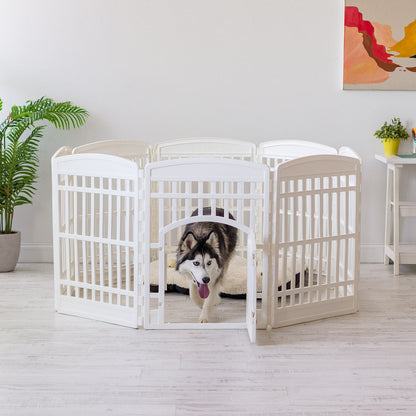 34" Exercise 8-Panel Pet Playpen with Door - IRIS USA, Inc.#color_white