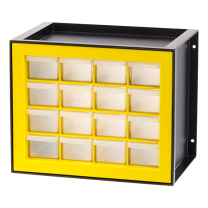 IRIS USA, 16 Drawer Parts Cabinet, Black/Yellow - IRIS USA, Inc.