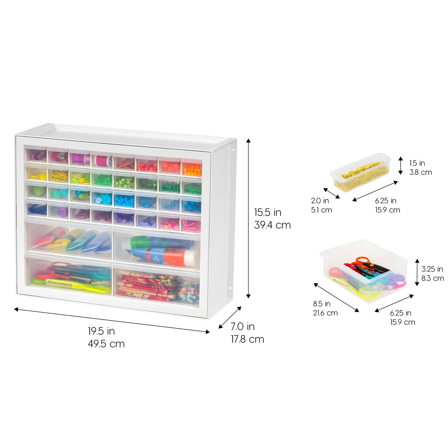 36 Drawer Stackable Storage Cabinet for Hardware Parts Crafts - IRIS USA, Inc. #color_white