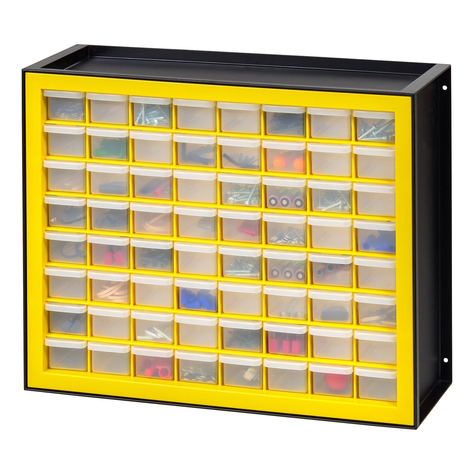 IRIS USA, 64 Drawer Parts Cabinet, Black/Yellow - IRIS USA, Inc.