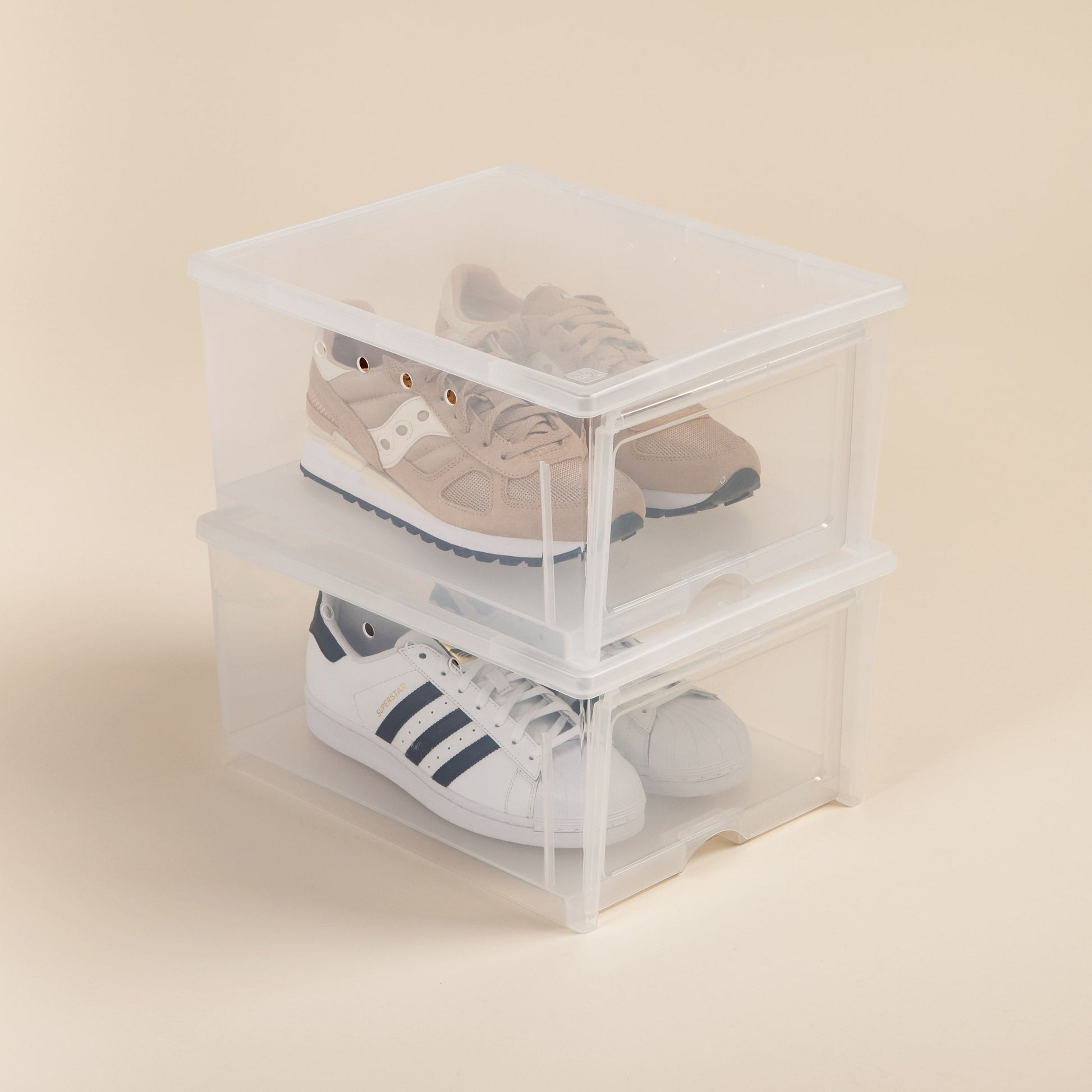 Easy Access Drop Front Shoe Box - 2 Pack, Wide - IRIS USA, Inc.