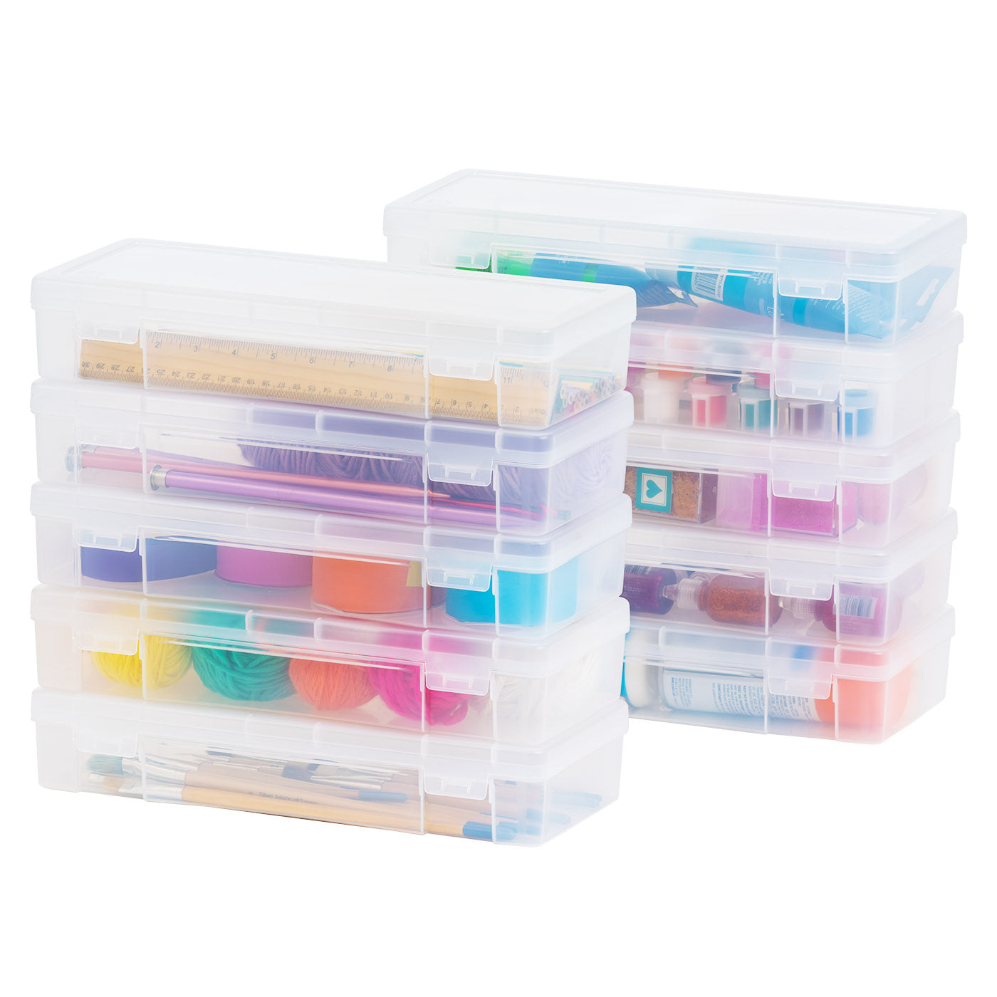 Plastic Storage Containers with Latching Lid Large 10 Pack - IRIS USA, Inc.