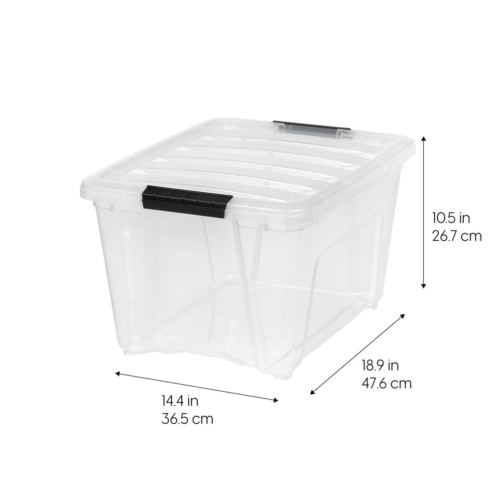 Stack & Pull™ Storage Box - 32 QT Clear 4 Pack - IRIS USA, Inc.