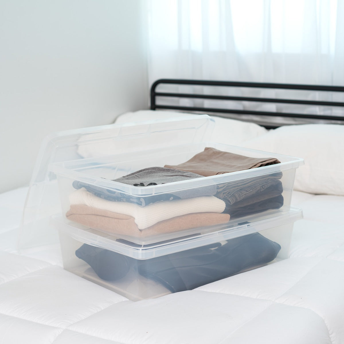 Clear Storage Box - 28 QT, 6 Pack - IRIS USA, Inc.