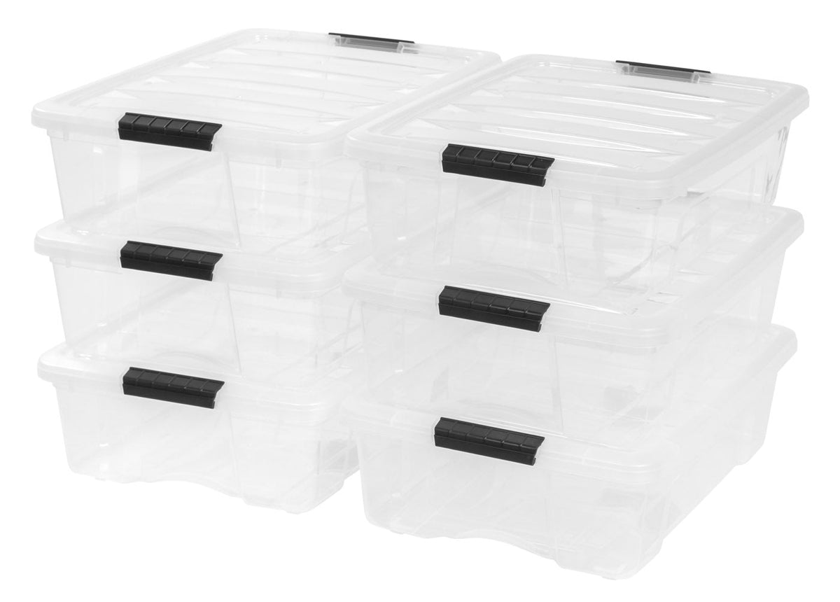 Stack & Pull® Storage Box - 26 QT, 6 Pack, Clear – IRIS USA North America