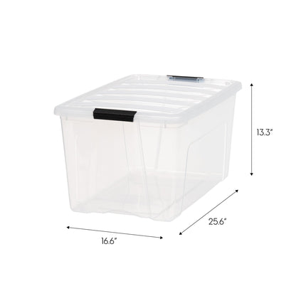 4 Pack 72qt Clear View Plastic Storage Bin with Lid and Secure Latching Buckles - IRIS USA, Inc.